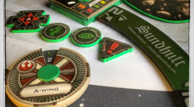 X-wing Miniatures Game - Green tokens manouver dails and tokens